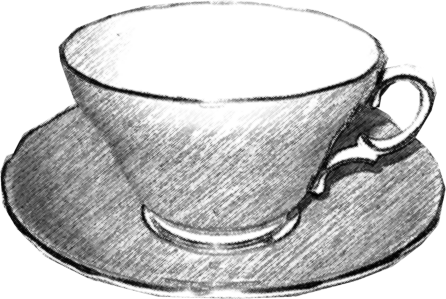 Teacup Black And White Image - Black And White Teacup (446x299)