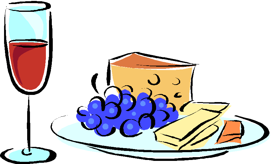 Cheese Clipart Border - Cheese And Wine Clipart (868x527)