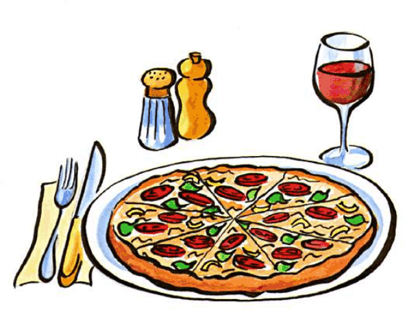Pizza Gif - Pizza And Wine Cartoon (621x480)