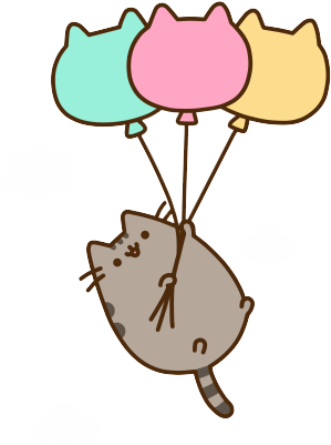 Pusheen Cat Gif Sleep Download - Pusheen The Cat Balloons (354x424)