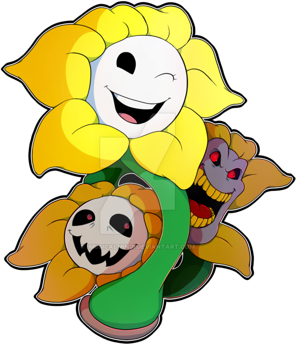 Flowey Charm By Imusicalminji - Cartoon (800x800)