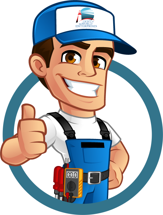 Electrical Service - Electric Man Vector (520x684)