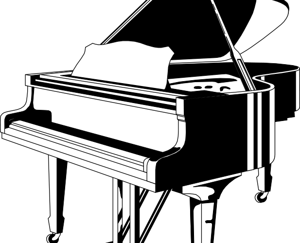 Berkley-pendell Piano Scholarship To Host Competition - Black And White Picture Of A Piano (617x500)