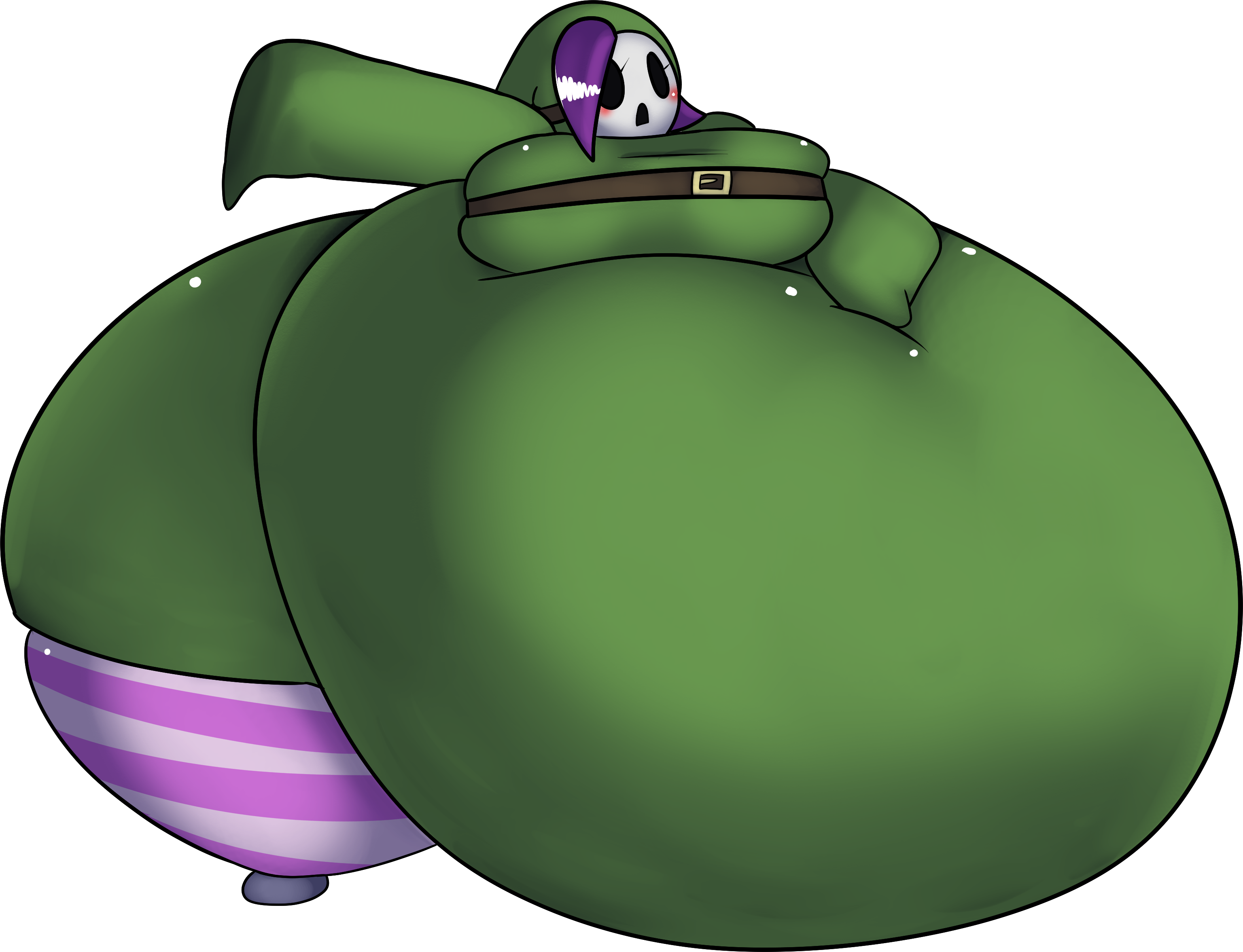 Green Produce Cartoon Leaf Plant - Fat Inflation Shy Gal (3072x2354)