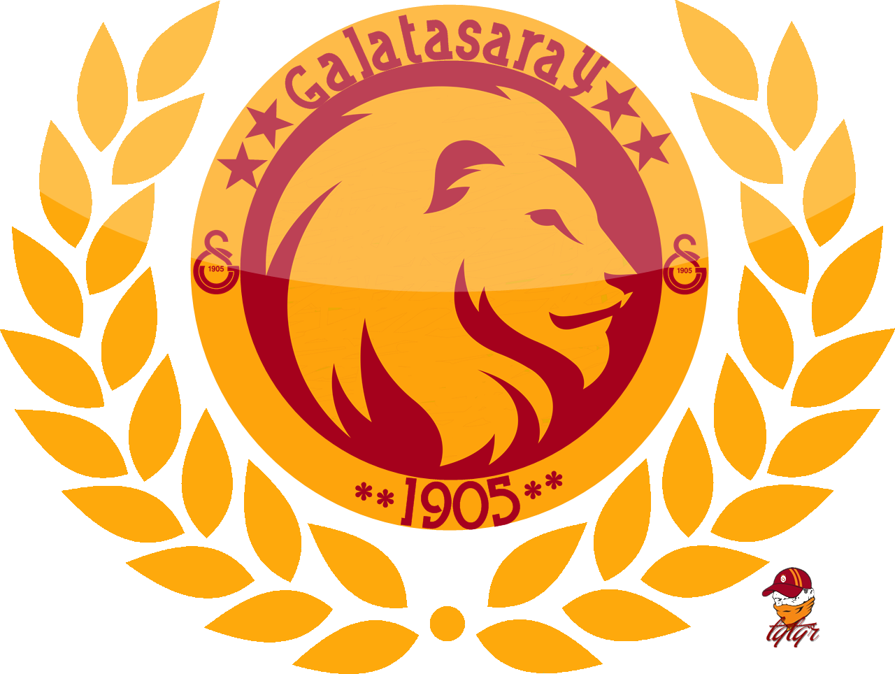 Laurel Wreath Gold Clip Art - Galatasaray Logo Png (1280x964)