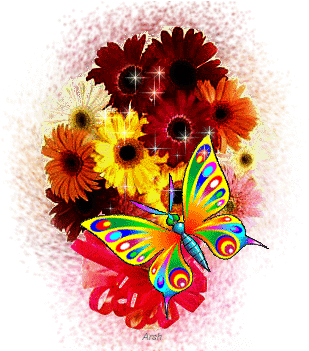 Animated Flowers - All Flower Glitter Animated Gif (350x350)