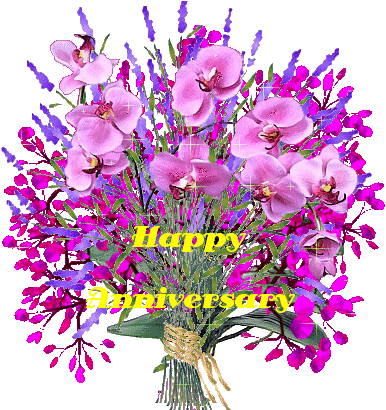 Anniversary Bouquets - Gif Animé Bouquet De Fleurs (386x410)