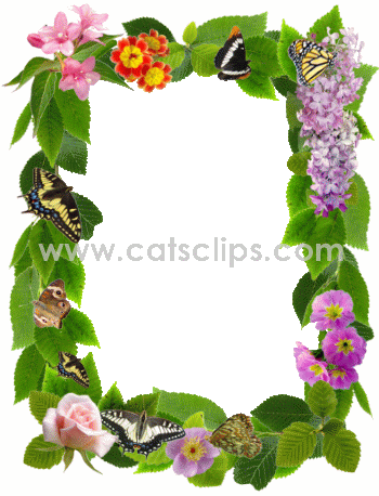 Animated Butterfly And Flower Gif - Flower Frames And Borders (350x458)