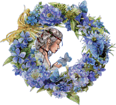 Blue Fairy Wreath - Marjolein Bastin: Marjolein Bastin Naturkalender 1997 (400x370)