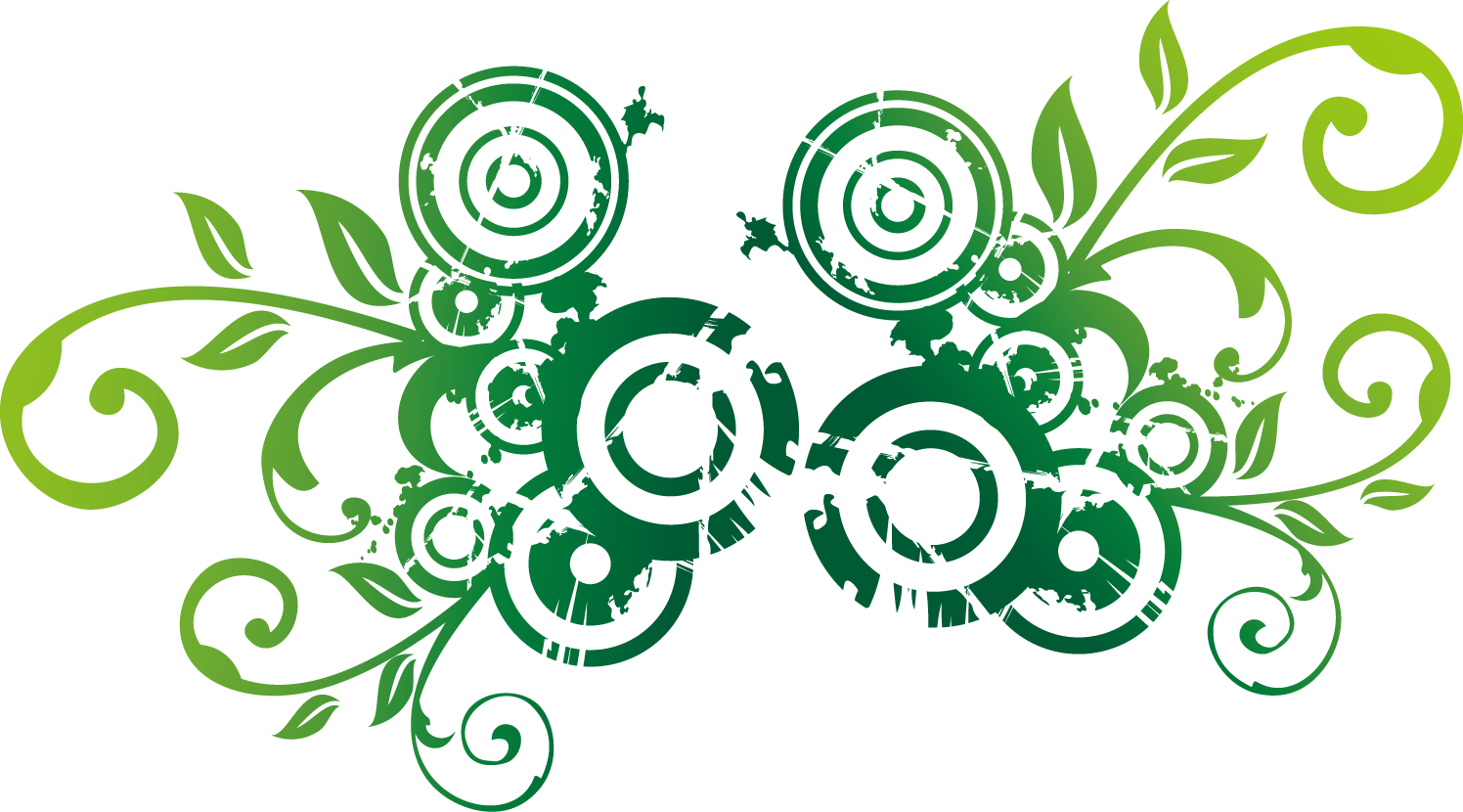 Green Environmental Protection - Floral Flower Wall Sticker 206 (1496x830)