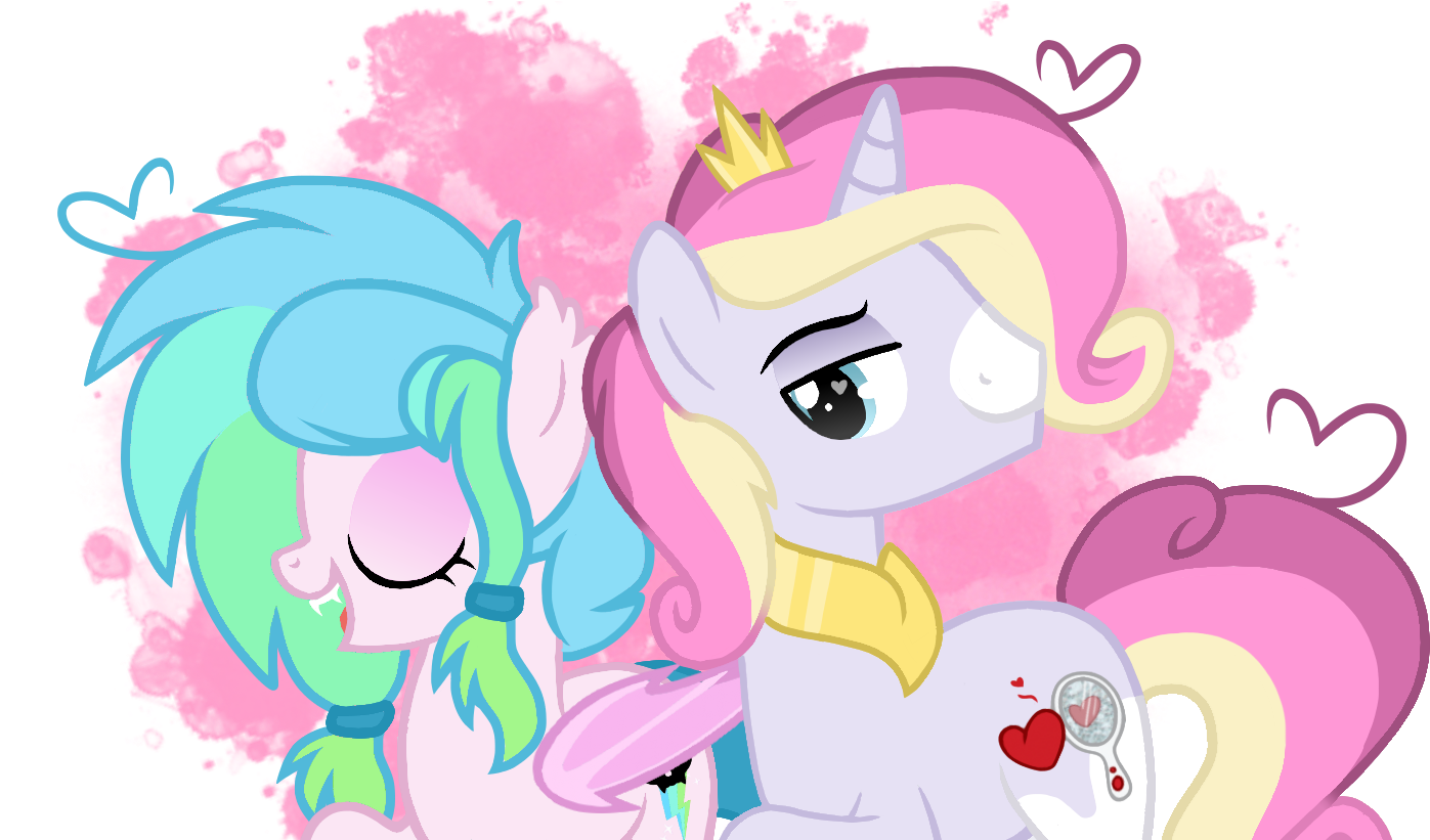 Chococakebabe, Bat Pony, Fangs, Female, Heart Eyes, - Cartoon (1423x820)