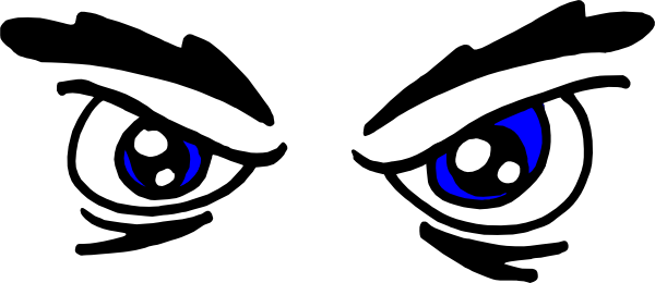 Brown Eye Clip Art - Angry Eyes Clipart (1481x750)