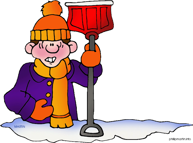 Free Seasons Clip Art By Phillip Martin, Winter Shoveling - Shoveling Snow Clip Art (859x648)