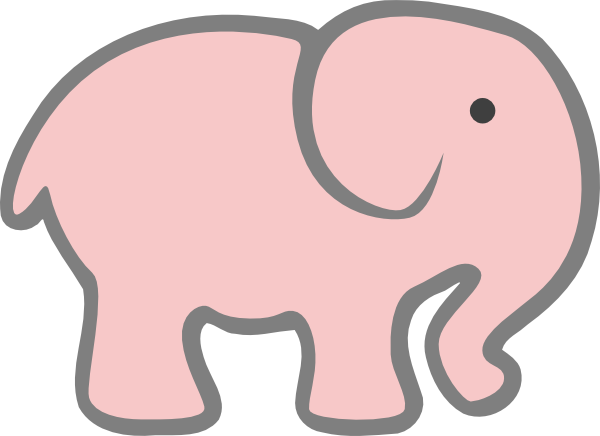 Pink Elephant Clip Art At Clker - Pink Elephant Cut Out (600x436)