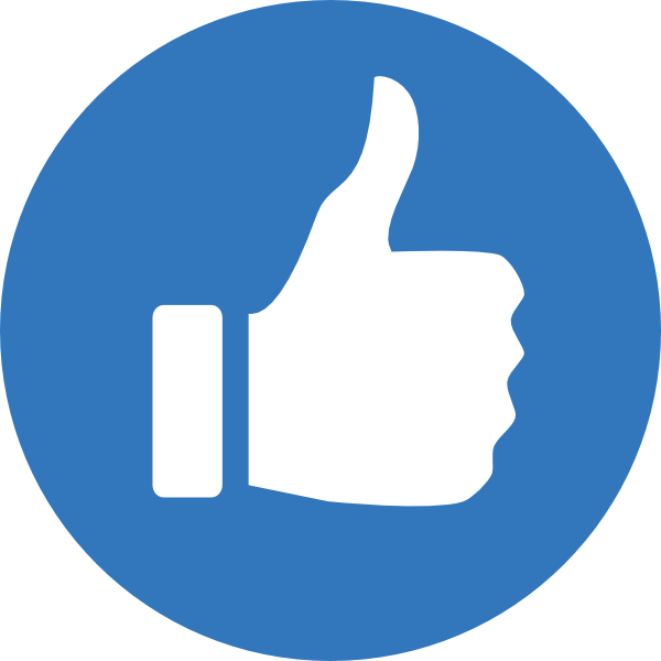 Blue Thumbs Up Clipart - Thumbs Up Blue Png (600x600)