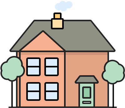 Brick Coloured Home With Two Trees - House (508x416)