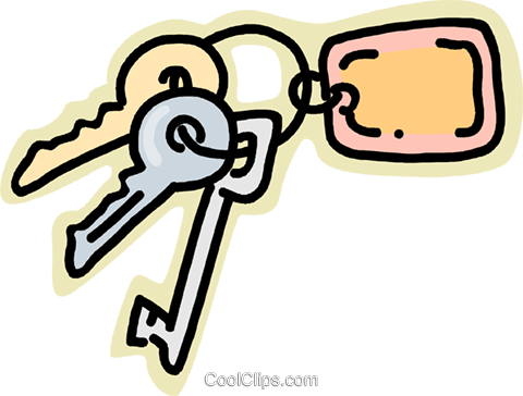Keys On A Key Chain Royalty Free Vector Clip Art Illustration - Schlüssel Clipart (480x364)