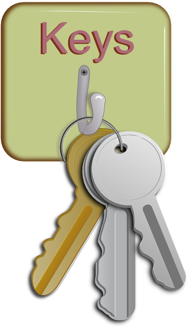 Illustration Of Keys Hanging On Hook - Keys On A Hook (383x666)
