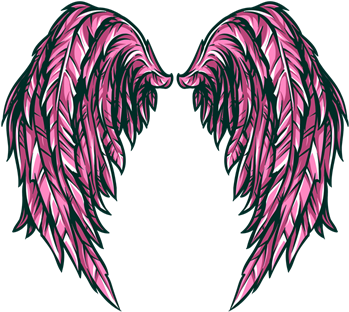 Dark Angel Clipart Pink Angel - Rainbow Angel Wings Png (350x350)