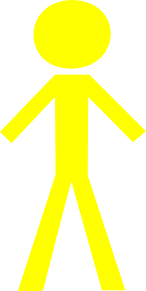 Yellow Stick Person Clip Art - Green Stick Man (300x598)