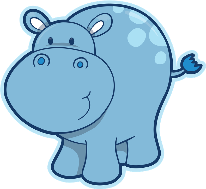 Hippo Clipart Transparent Background - Cute Hippo Clipart (790x726)