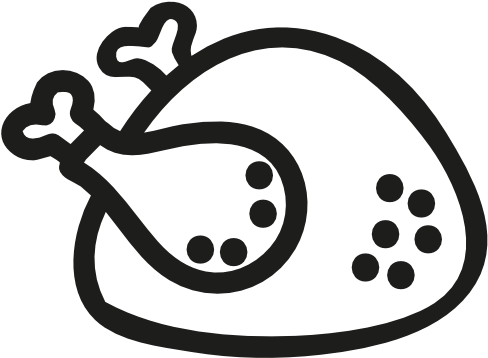 Grilled Chicken Icon - Grilled Chicken Black And White (512x512)