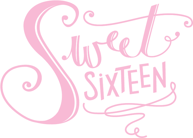 Sweet 16 Birthday Clipart - Calligraphy (750x634)