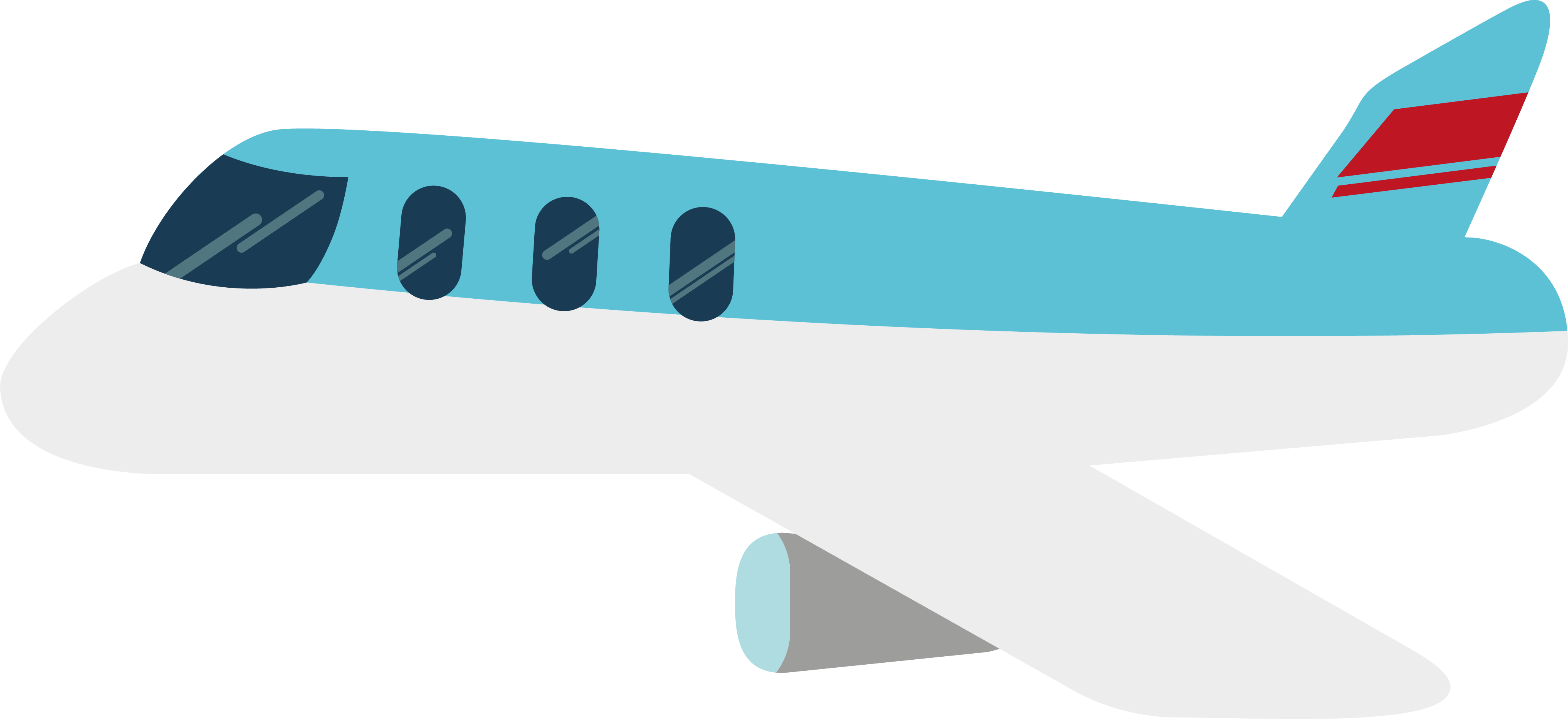 Airplane Narrow-body Aircraft - Simple Cartoon Plane (4126x1892)