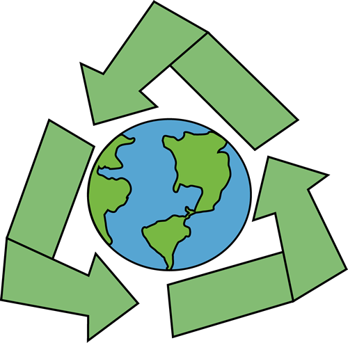 Earth With Recycle Symbol Clip Art Image Earth With - Earth Day Recyclable Symbol (500x493)