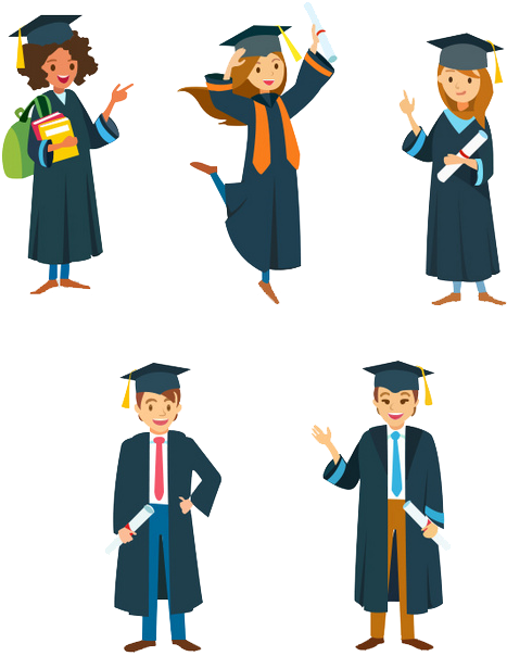 Student Graduation Ceremony University Cartoon - Cartoon Graduation Png (564x659)