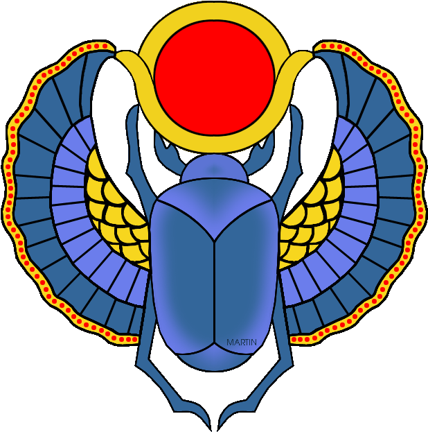 Egyptian Clipart Cute Pencil And In Color Egyptian - Ancient Egyptian Scarab Beetle (632x640)