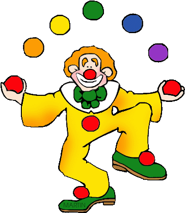 Juggler Clipart - Clown Juggling Clipart (414x450)