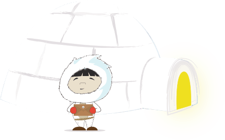 Esquimau Portant Un Courrier Devant Son Igloo - Igloo (446x278)