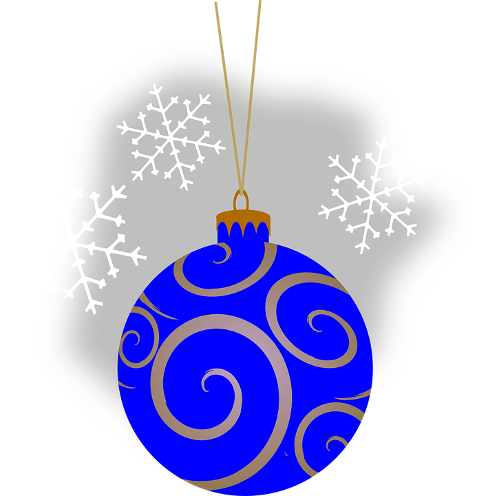Online Bauble Blue Christmas Holiday Ornament - Adorno De Navidad Azul (693x720)