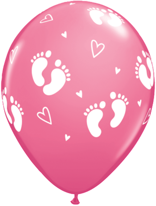 Baby Footprints Girl - Baby Balloons Png (501x660)