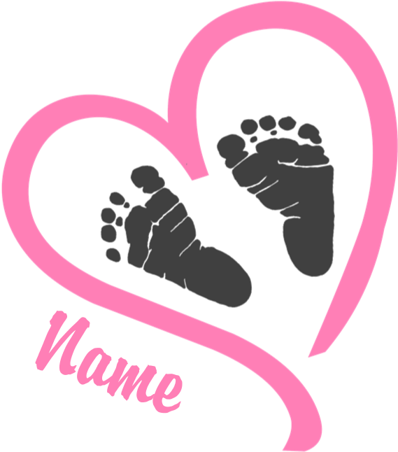 Baby Feet Pink Personalized Maternity Tank Top - Heart With Baby Feet (700x700)