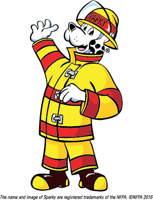 Here Is Some Advice From The National Fire Protection - Sparky The Fire Dog (313x409)