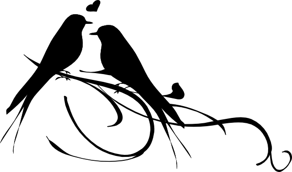 Bird On Branch Silhouette Clipart - Birds On Branch Silhouette (600x353)