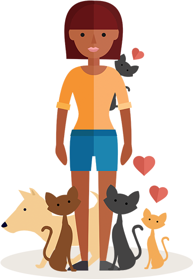 Continue To Care For The 56 Cats And 4 Dogs In This - Cartoon (402x567)