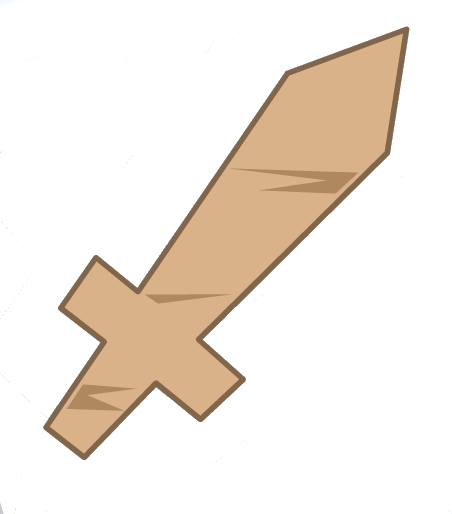 Cardboard Sword - Wooden Sword Png (452x514)