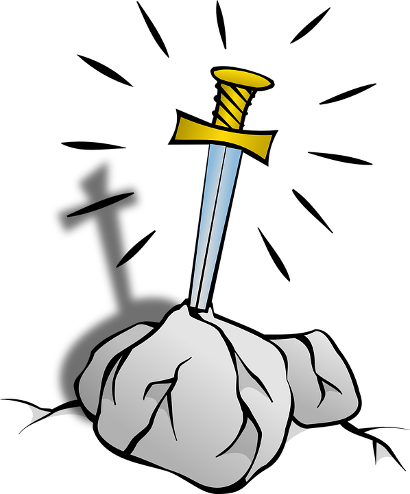 Animated Sword Cliparts 3, - Sword In The Stone Cartoon (598x720)