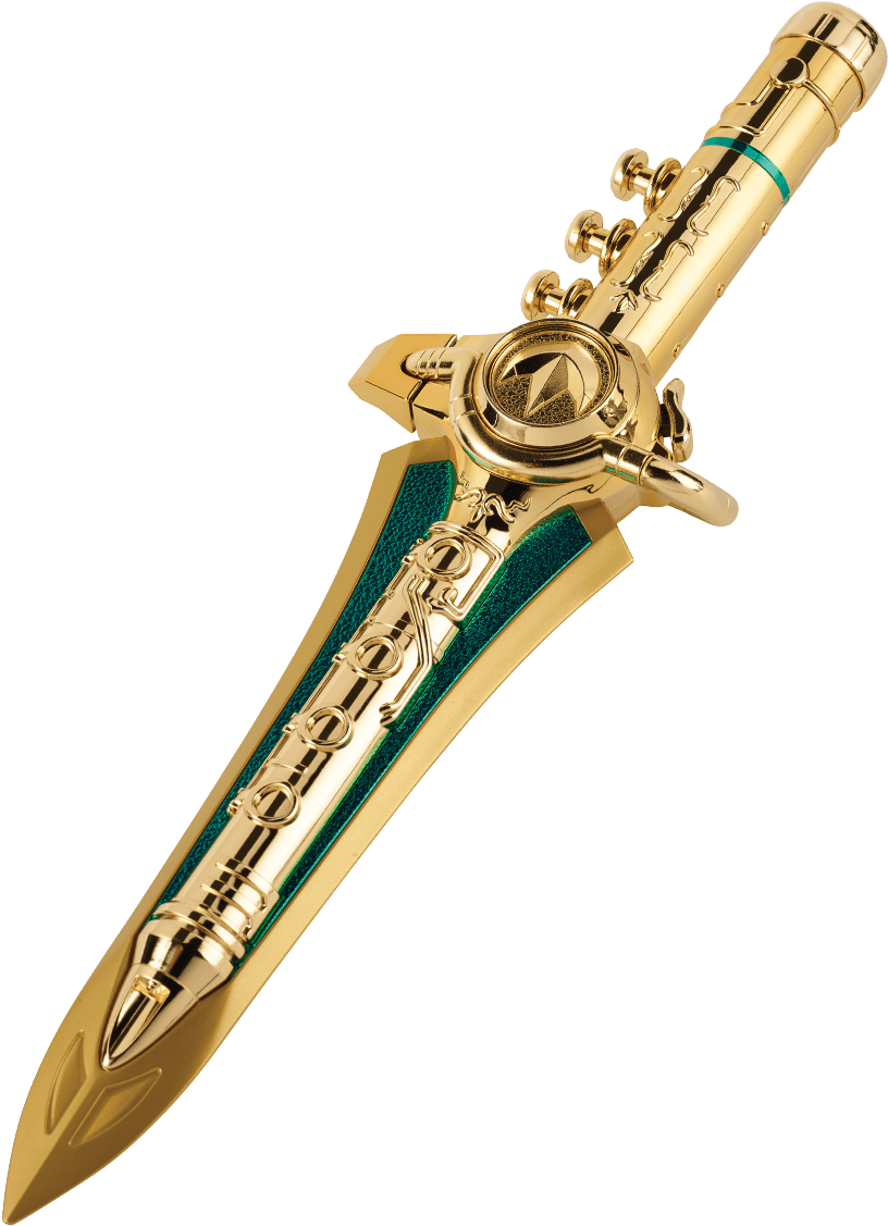 Dragon Dagger - Gold Green Ranger Dagger (900x1190)