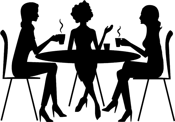 Black Family Dinner Table Clip Art Download - Ladies Of The Round Table (600x420)