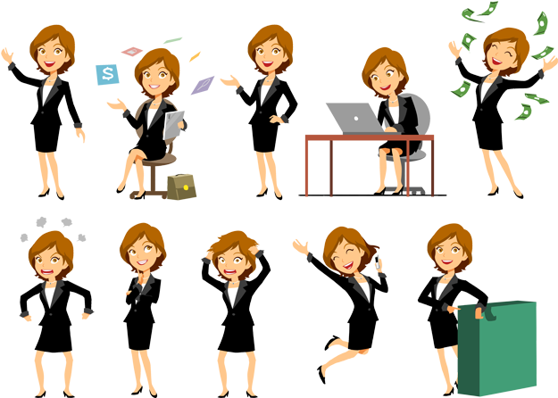 Vector Group Image - Business Woman Vector Characters (679x458)