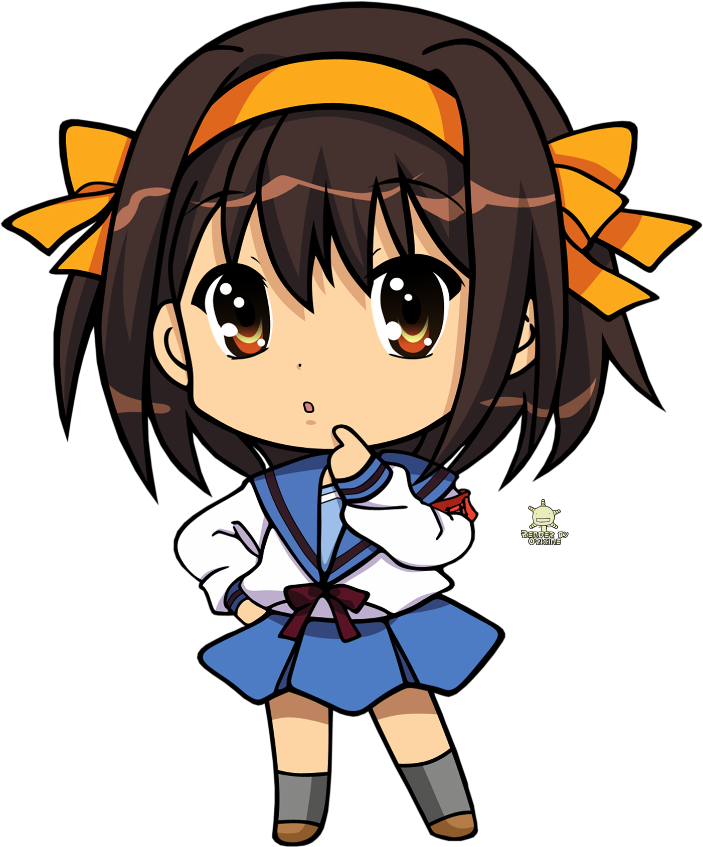 Chibi, Sd - Anime Chibi School Girl (1800x2048)