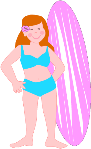 Surfer - Surfer Girl Clip Art (300x491)