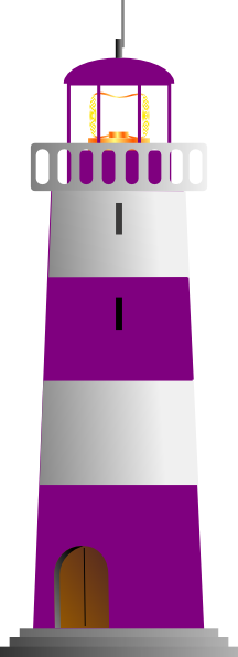 Lighthouse Clipart Purple - Lighthouse And Stripes Shower Curtain (216x596)