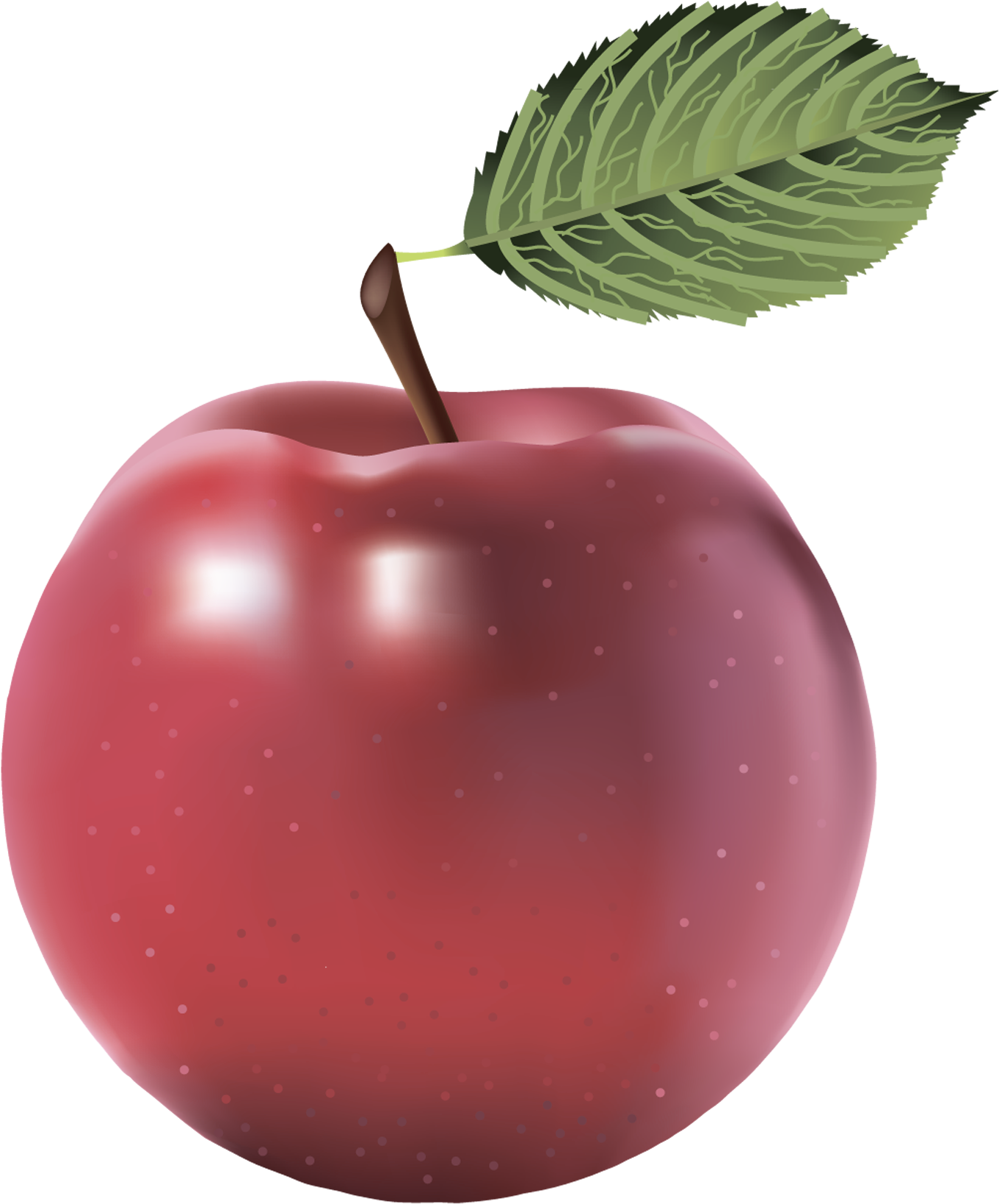 Large Red Painted Apple Png Clipart - Apple Image Without Background (1428x1702)