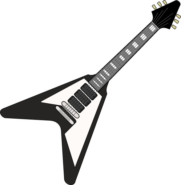 Bass Guitar Clip Art Bass Guitar Clip Art - Rock Guitar Clip Art (588x599)