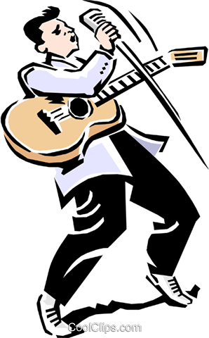 Rock N Roll Musician Singing Royalty Free Vector Clip - Rock N Roll Clipart (298x480)